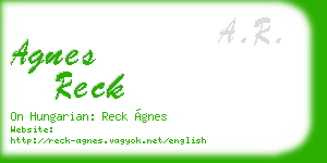 agnes reck business card
